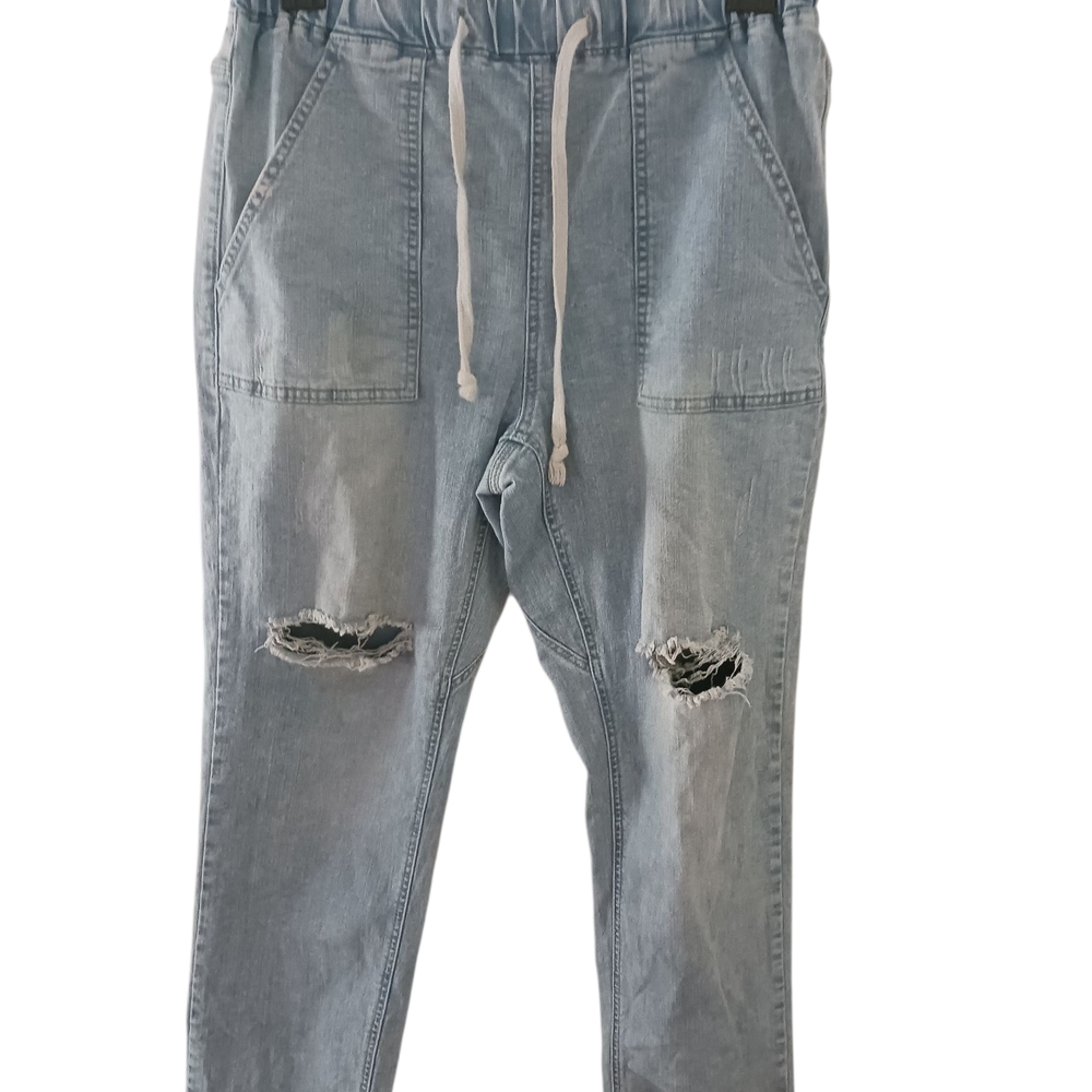 Woman Light Blue Distressed Jeans